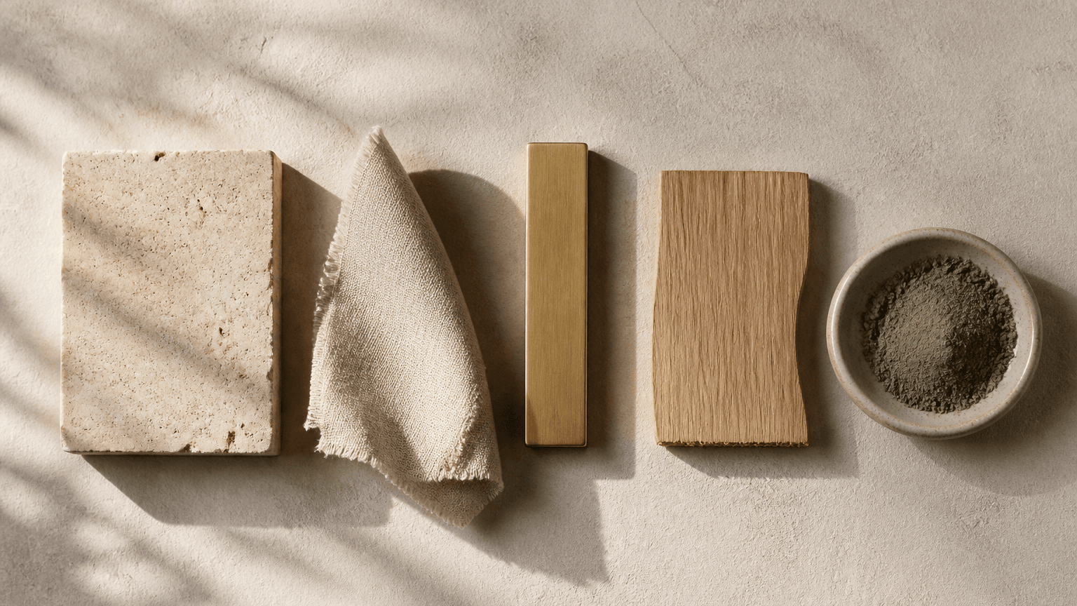 Honed limestone surface with soft veining and a matte finish